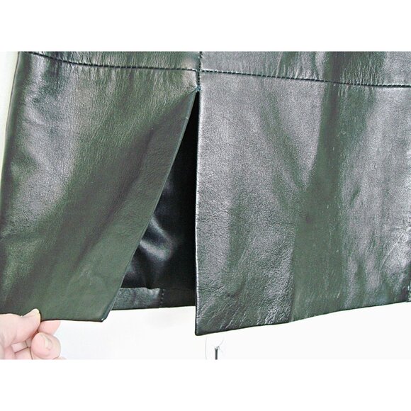 NEW Harve Benard Womens Genuine Leather Skirt Size 8 Black PL Polyester Lining - Picture 3 of 11